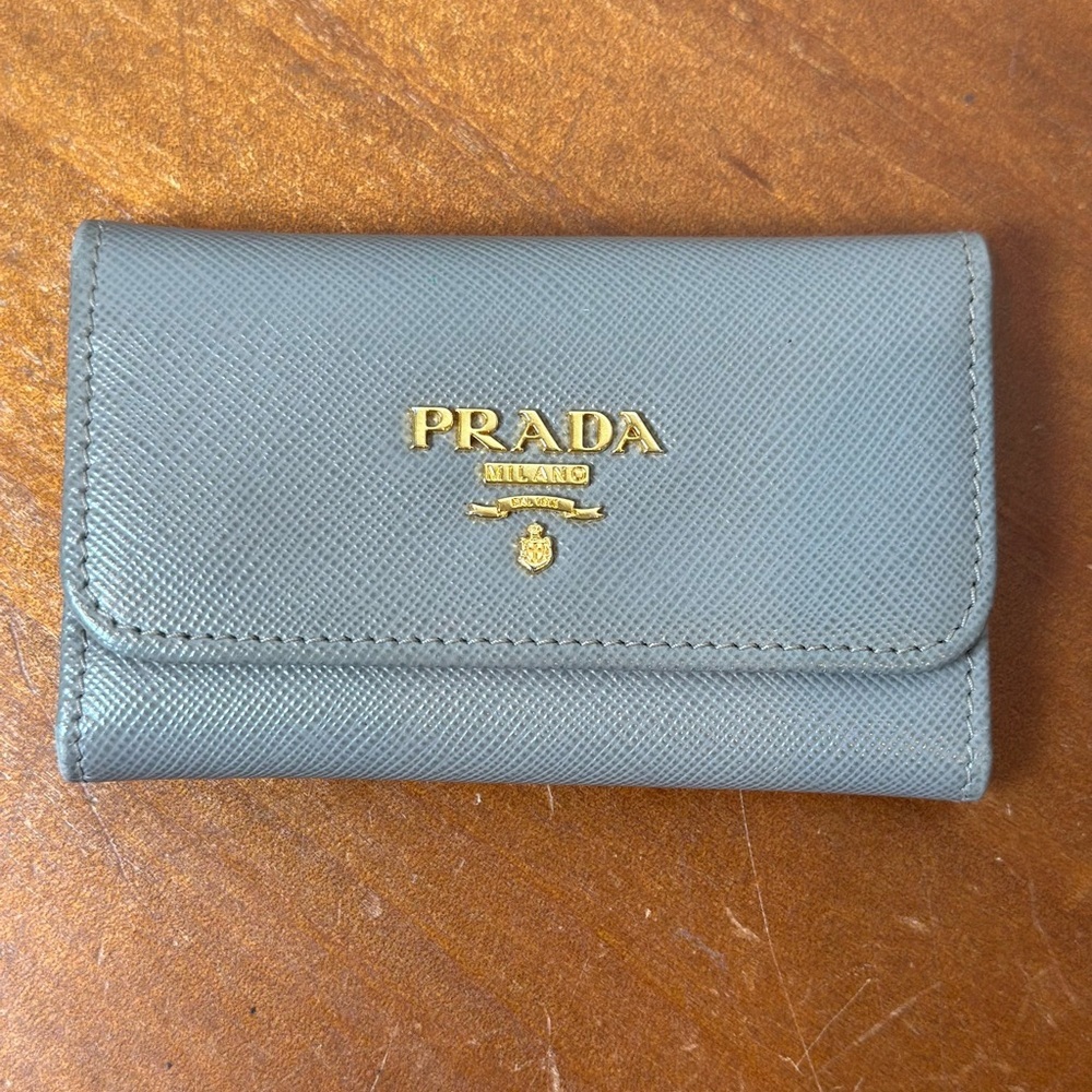 Prada Blue Sage Key Holder